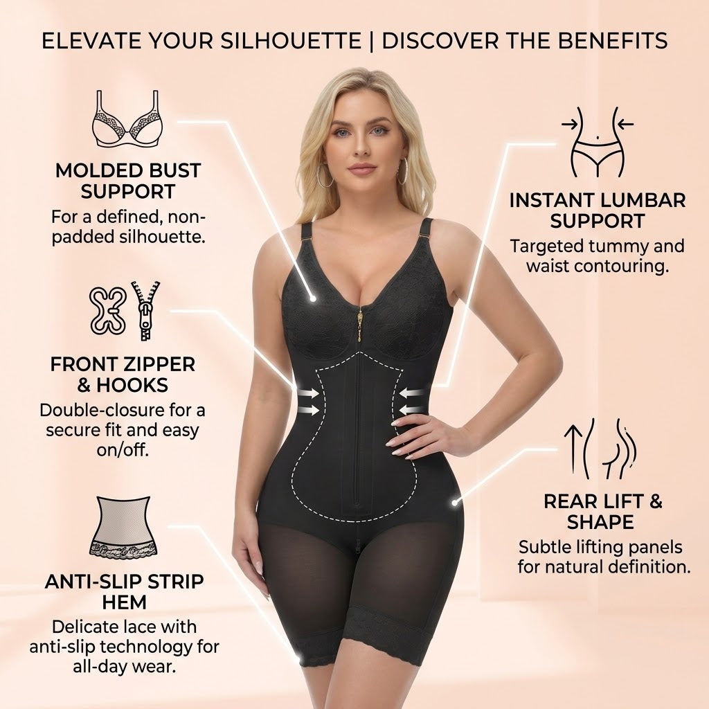 Sculptiva™ Tummy Control Zip Bodysuit